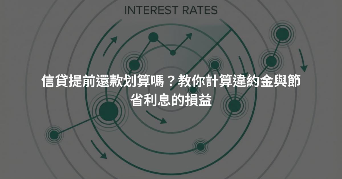 信貸提前還款划算嗎？教你計算違約金與節省利息的損益