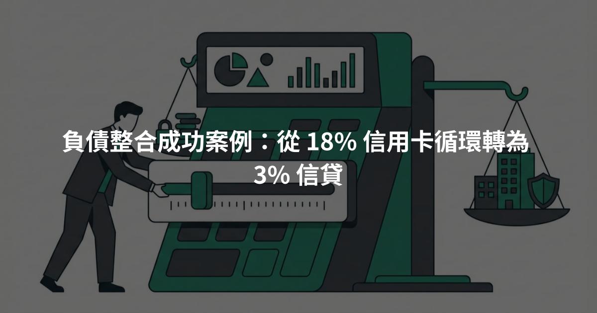 負債整合成功案例：從 18% 信用卡循環轉為 3% 信貸