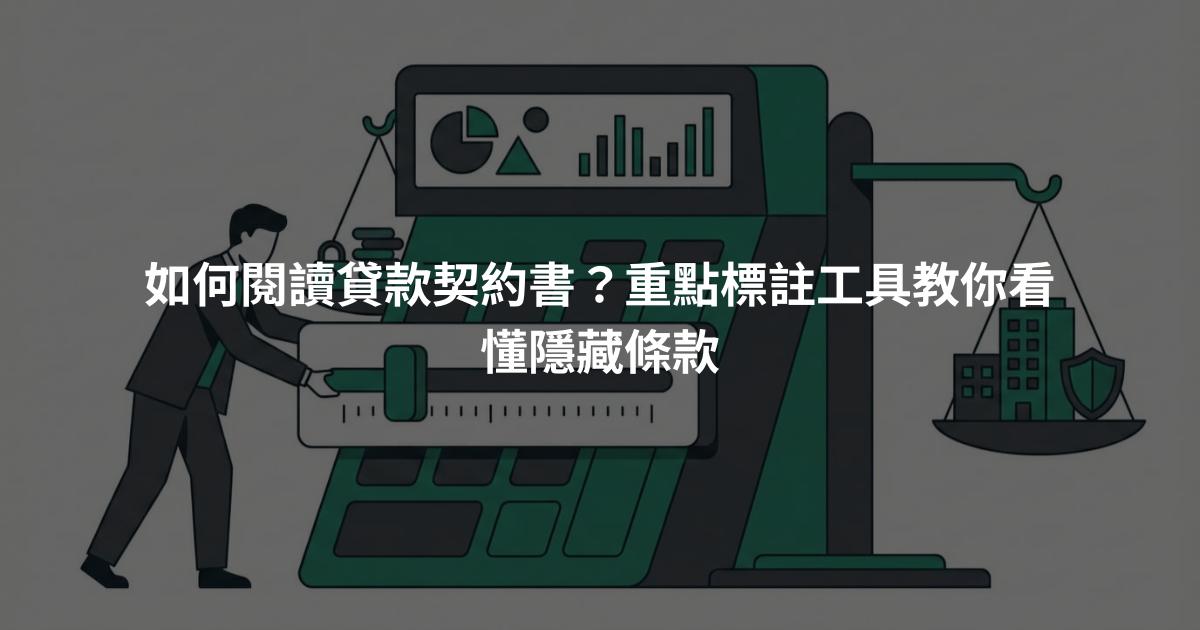 如何閱讀貸款契約書？重點標註工具教你看懂隱藏條款